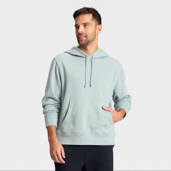 ALL IN MOTION NWT men’s active comfort fleece hooded sweatshirt -sage green -med - Picture 2 of 12
